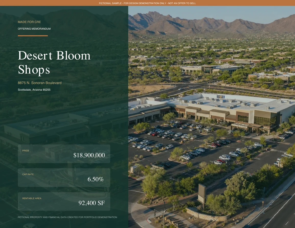 Desert Bloom Shops landscape offering memorandum cover